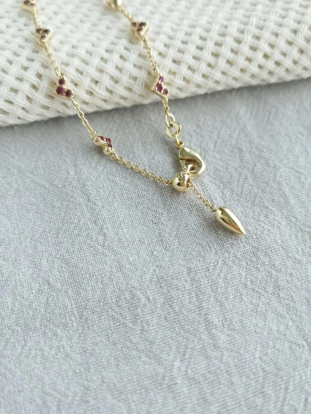 Kendra Scott Haven Heart Gold Chain Bracelet - Pink Crystal